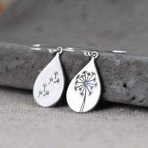 VILZSTUDIOS Vintage Sterling Silver Dandelion Drop Earrings