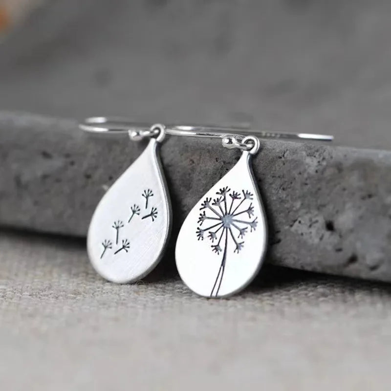 VILZSTUDIOS Vintage Sterling Silver Dandelion Drop Earrings
