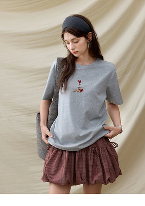 VILZSTUDIOS Basic Dog Embroidery T-Shirt