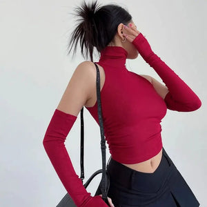 VILZSTUDIOS Pleated High Neck Tank Top