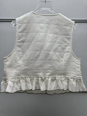 VILZSTUDIOS Chic Floral Embroidered Lace-Up Blouse