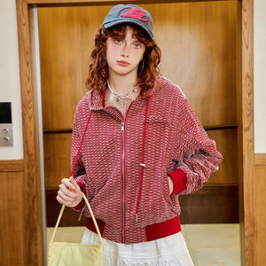 VILZSTUDIOS Edgy Casual Patterned Hooded Jacket