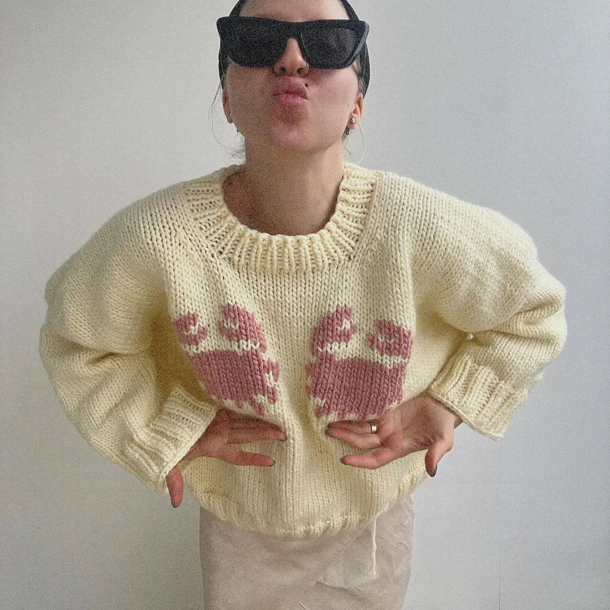 VILZSTUDIOS Lobster Graphic Knit Sweater