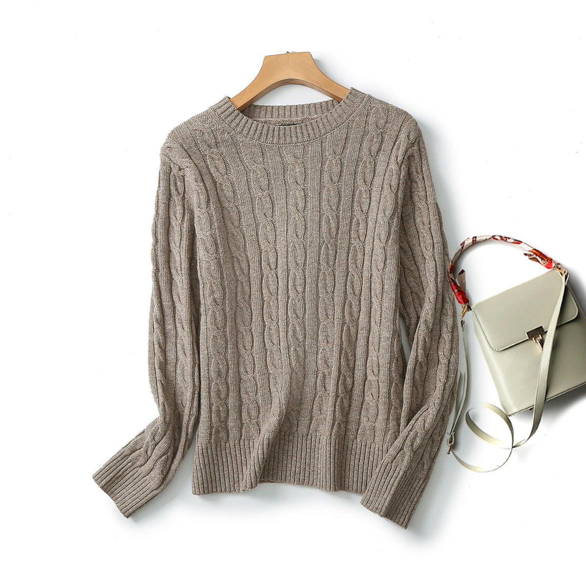 VILZSTUDIOS French Twist Knit Round Neck Sweater