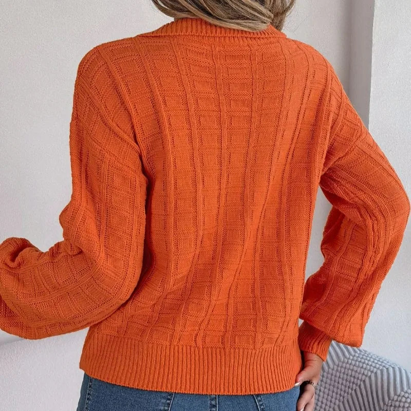 VILZSTUDIOS Cozy Knitted Plaid Sweater