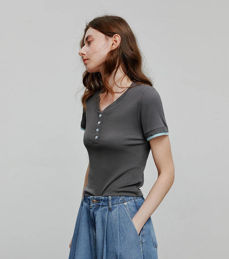VILZSTUDIOS Stylish Casual Short Sleeve T-Shirt