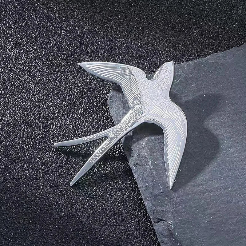 VILZSTUDIOS Stainless Steel Swallow Brooch