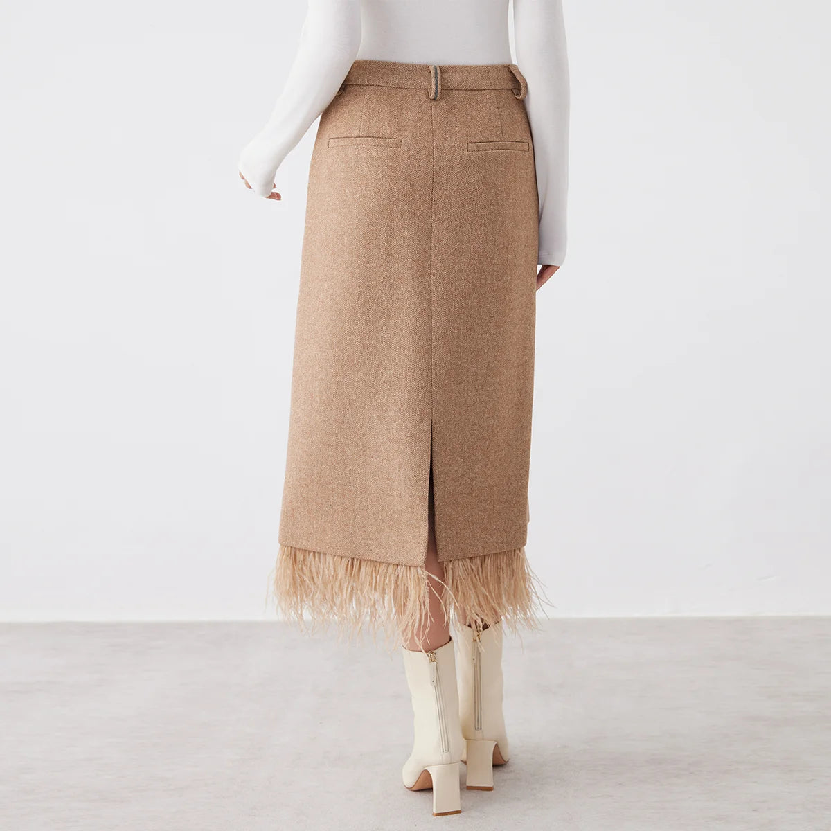 VILZSTUDIOS Luxury High Quality Wool Skirt Womens