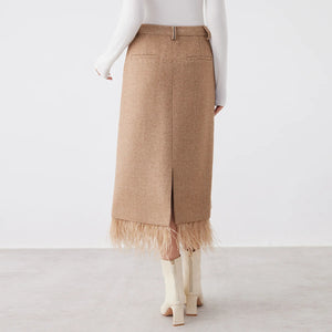 VILZSTUDIOS Luxury High Quality Wool Skirt Womens
