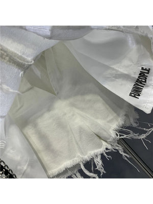 VILZSTUDIOS Vintage White Denim A-Line Skirt