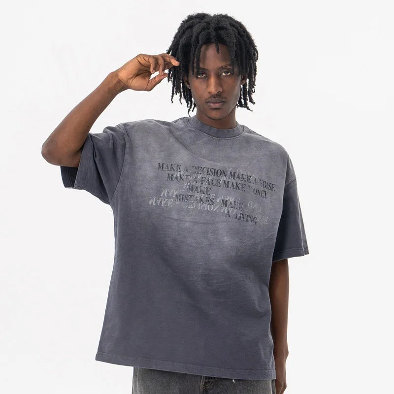 VILZSTUDIOS Vibrant Graphic Print Washed T-Shirt