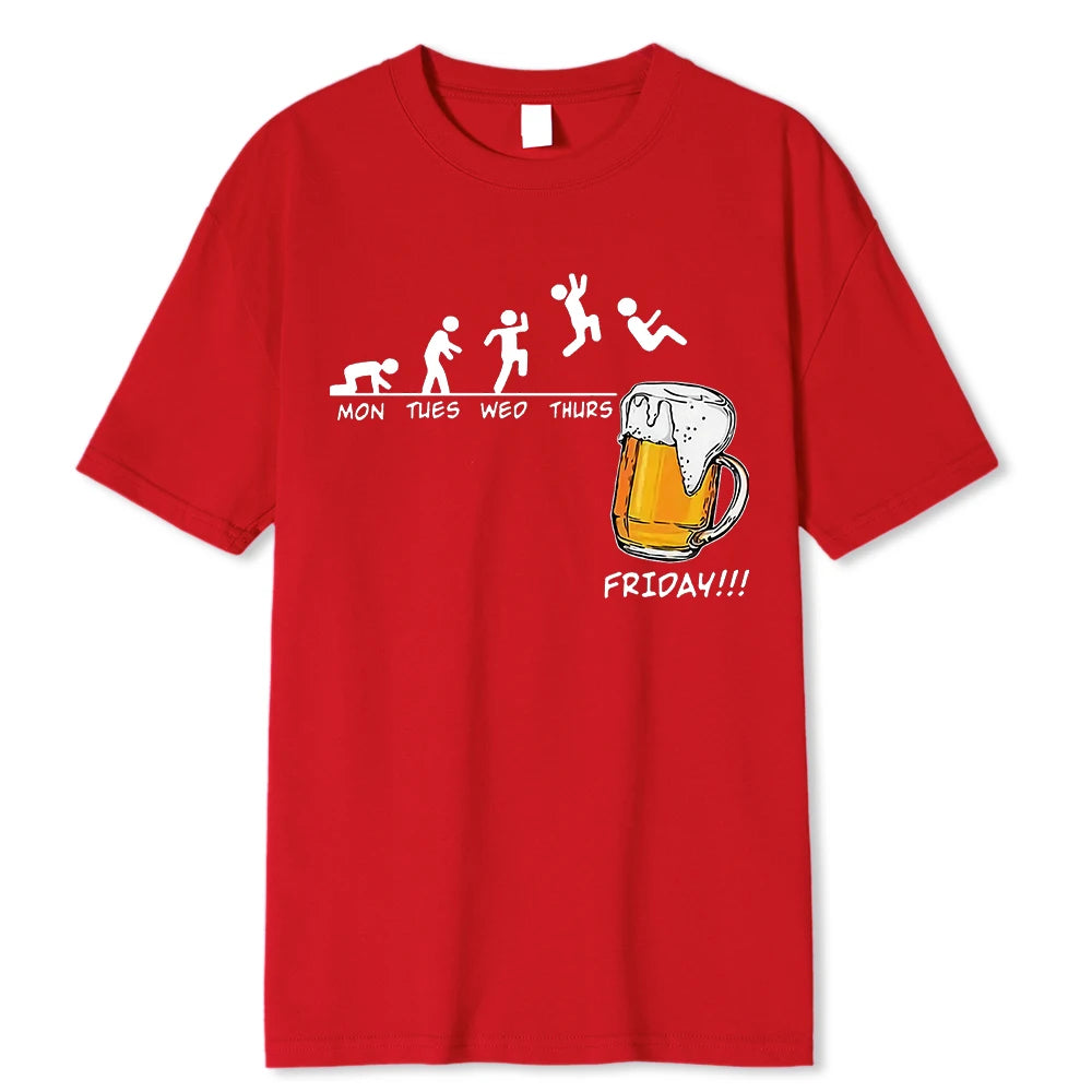 VILZSTUDIOS Funny Beer Print Graphic T-Shirt