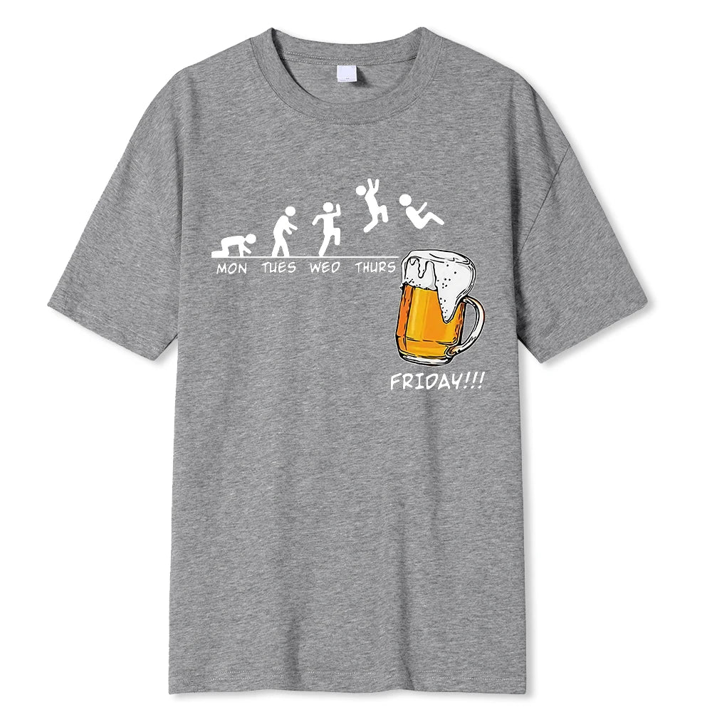 VILZSTUDIOS Funny Beer Print Graphic T-Shirt
