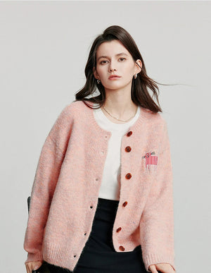 VILZSTUDIOS New Cat Patchwork Knitted Wool Cardigan