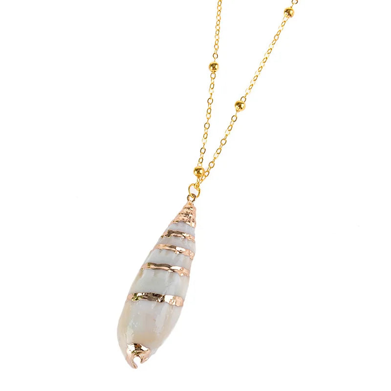 VILZSTUDIOS Natural Boho Shell Pendant Necklace