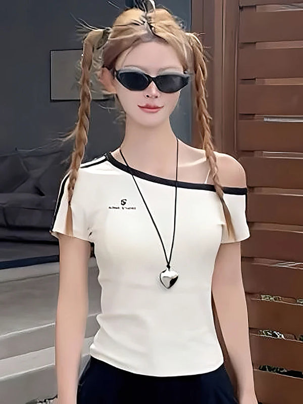 Off Shoulder Basic T-Shirt