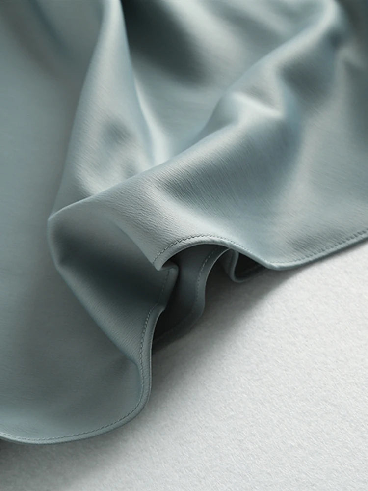 VILZSTUDIOS Elegant Satin Midi Skirt