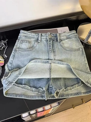 VILZSTUDIOS Spicy Girl High Waisted Denim Skirts