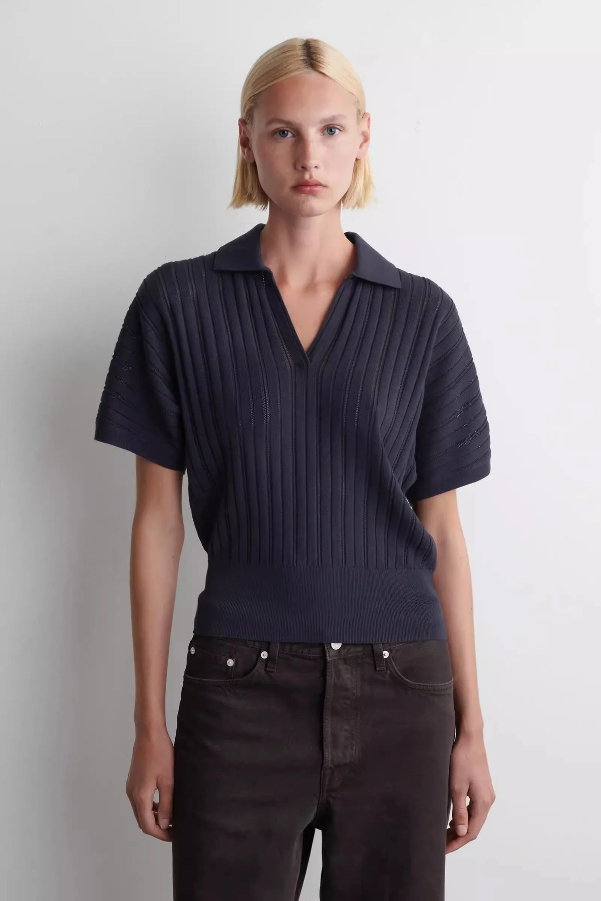 VILZSTUDIOS Knitted Short Bat Sleeve Sweater