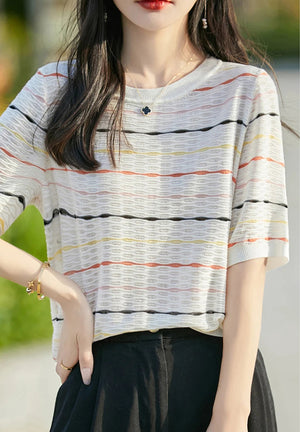VILZSTUDIOS Striped Casual T-Shirt