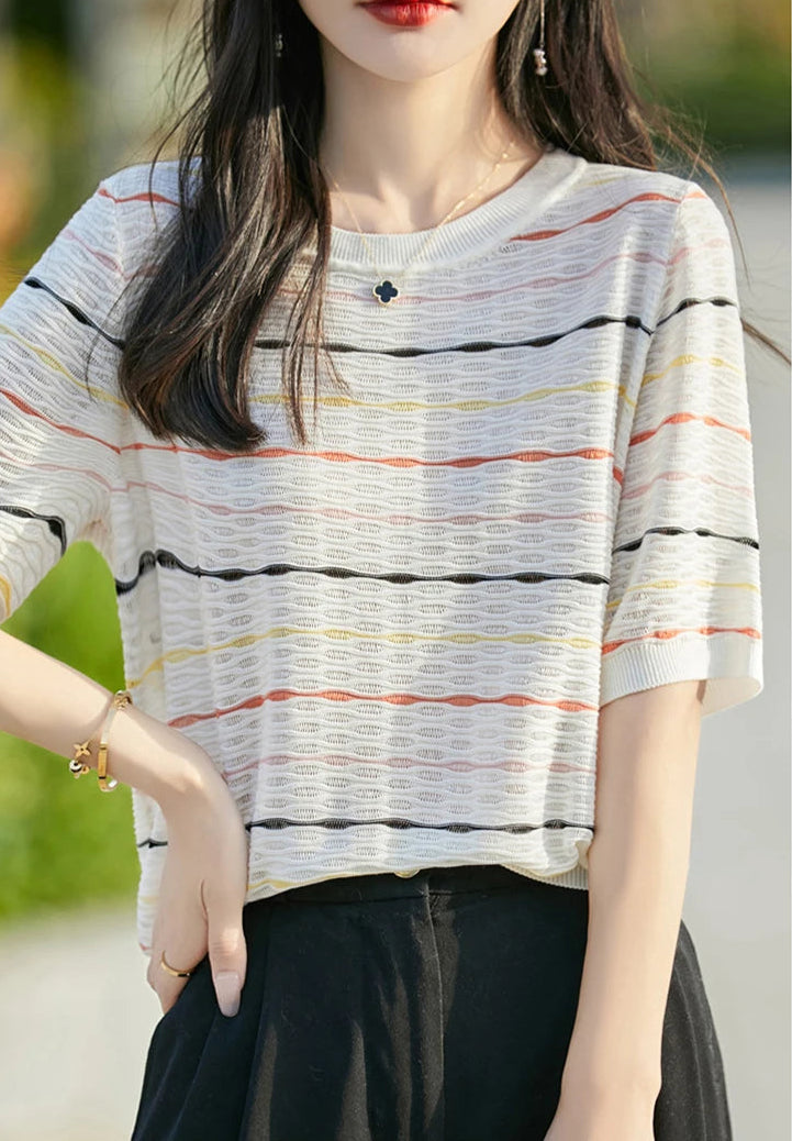 VILZSTUDIOS Striped Casual T-Shirt