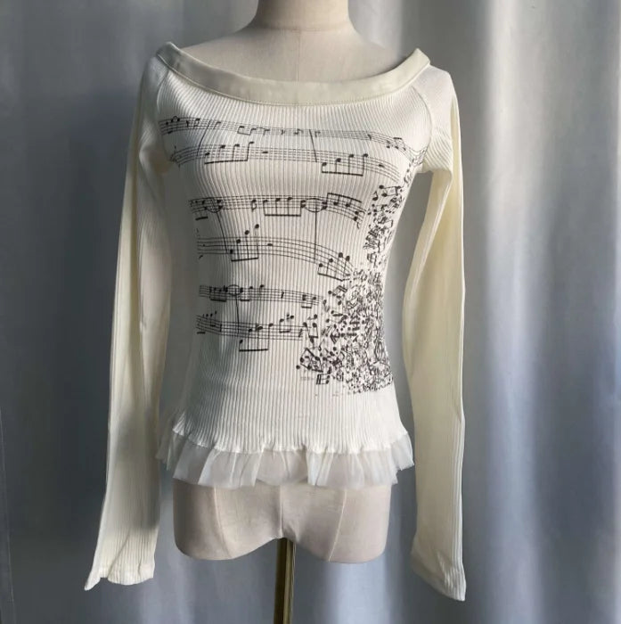 VILZSTUDIOS Edgy Print Long Sleeve Top