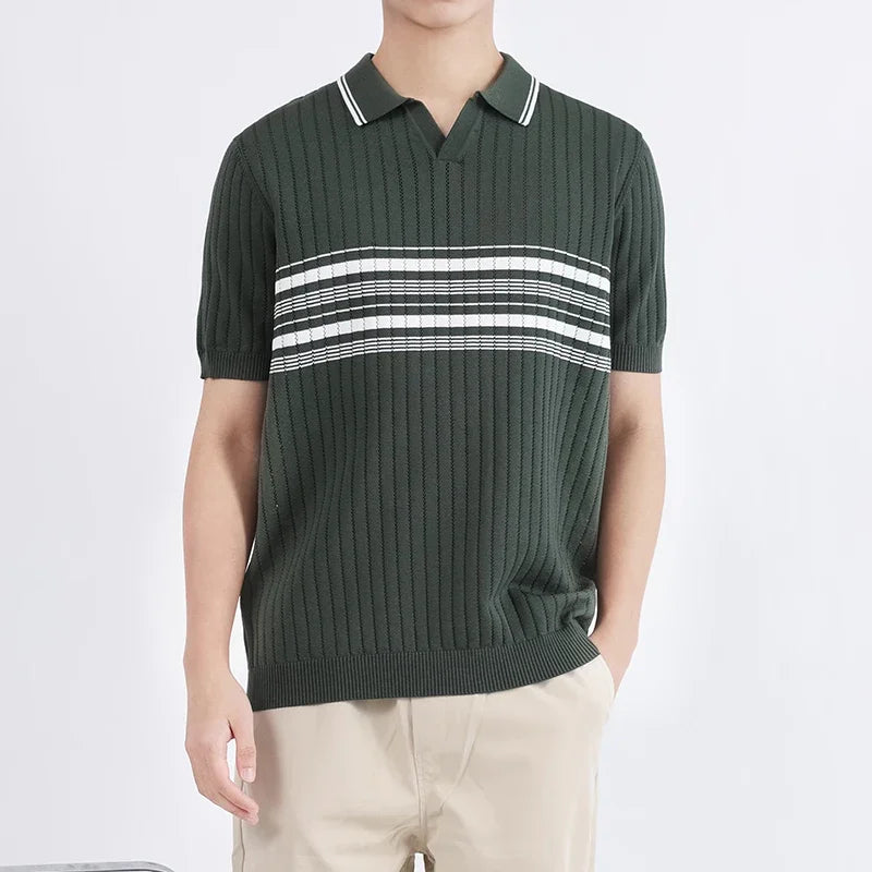 VILZSTUDIOS Lapel Knit Polo T-Shirt