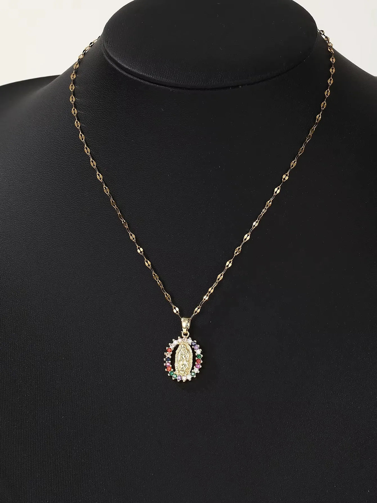 VILZSTUDIOS Colorful Virgin Mary Hollow Necklace