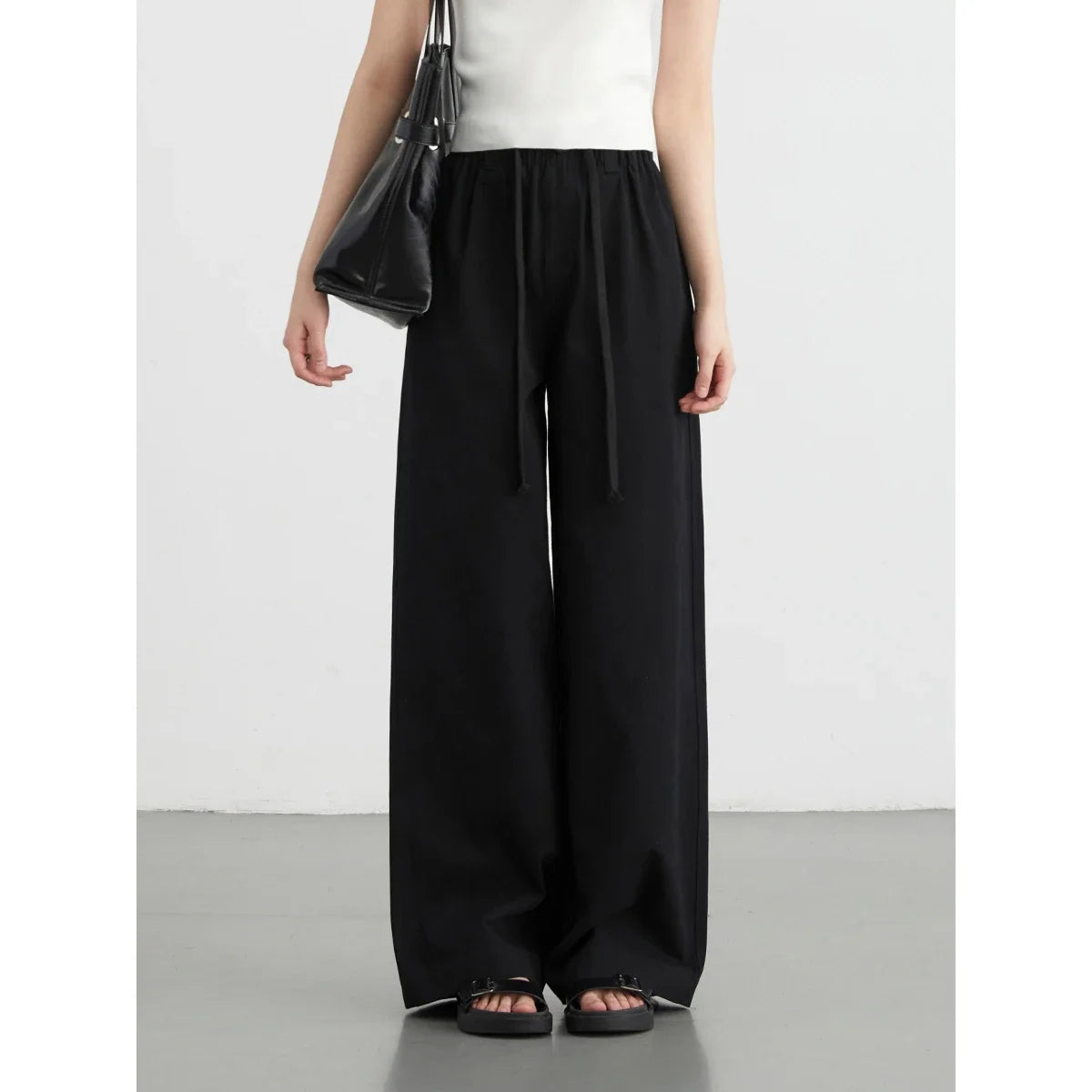 VILZSTUDIOS Solid High Waisted Wide Leg Pants