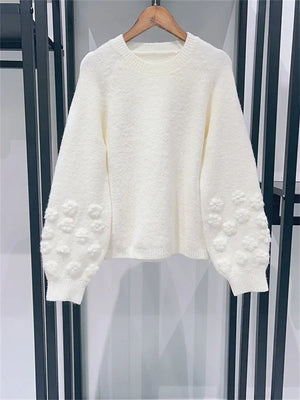 VILZSTUDIOS Flowers Embroidered Knitted Sweater