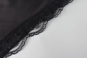 VILZSTUDIOS Elegant Satin Embroidery High Waist Skirt
