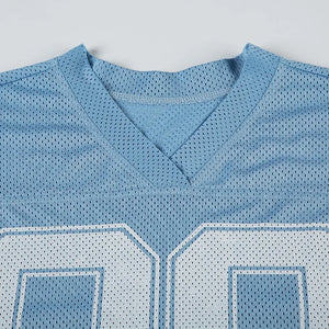 VILZSTUDIOS Stylish Number Print V-Neck Football T-Shirt