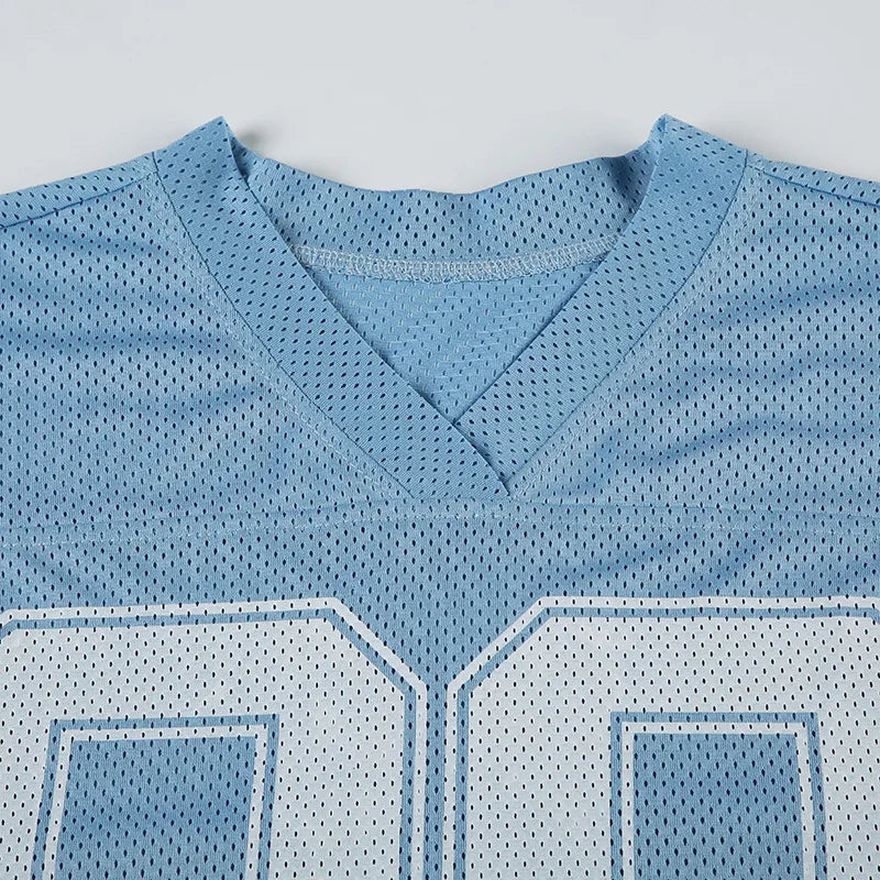 VILZSTUDIOS Stylish Number Print V-Neck Football T-Shirt