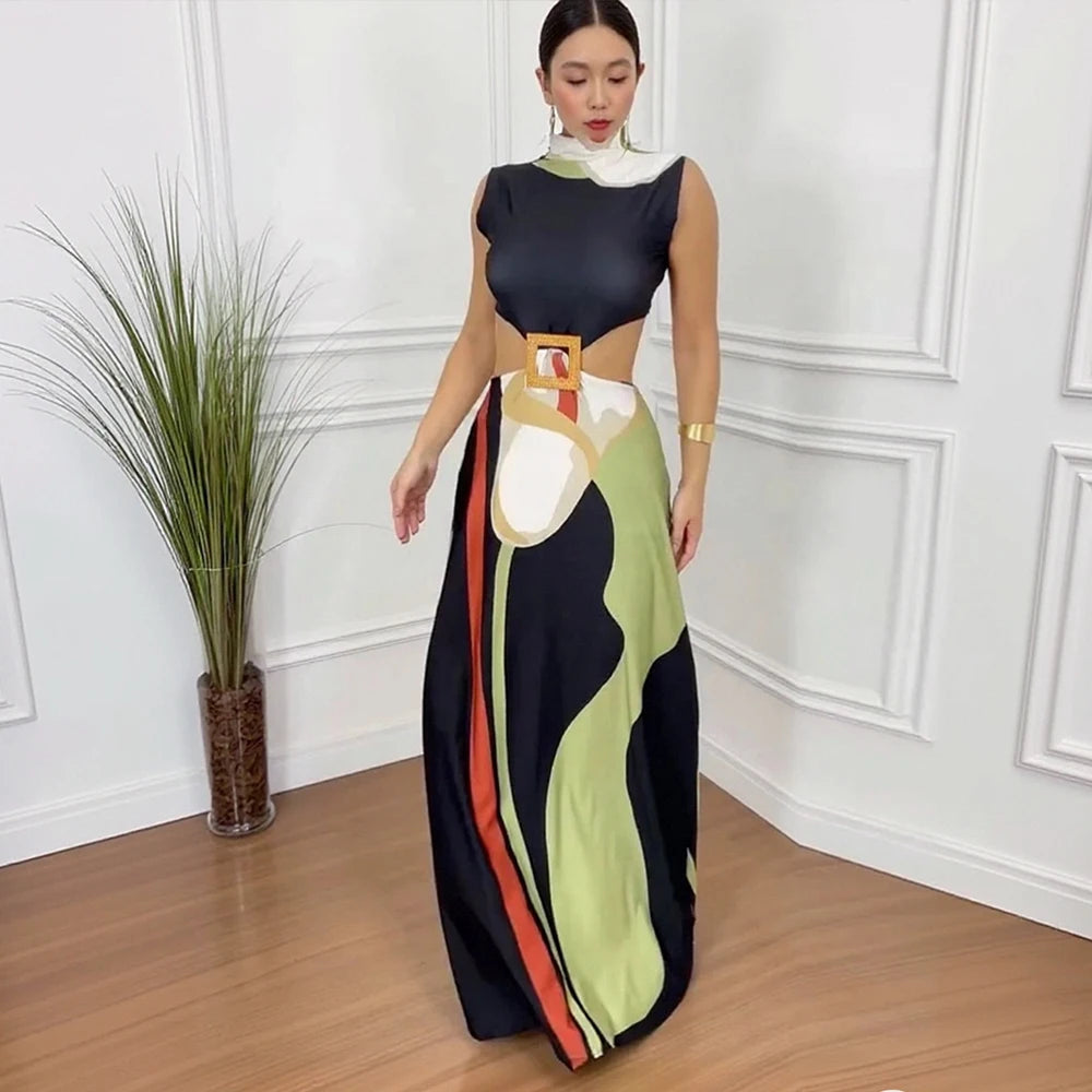 VILZSTUDIOS Stylish Sleeveless Slim Fit Slit Dress