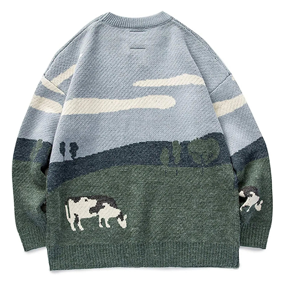 VILZSTUDIOS Vintage Winter Cows Print Sweaters