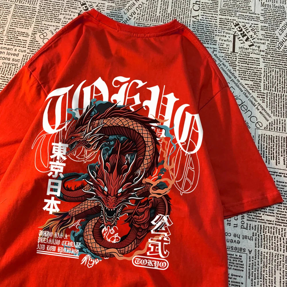 VILZSTUDIOS Vintage Dragon Cotton T-Shirt
