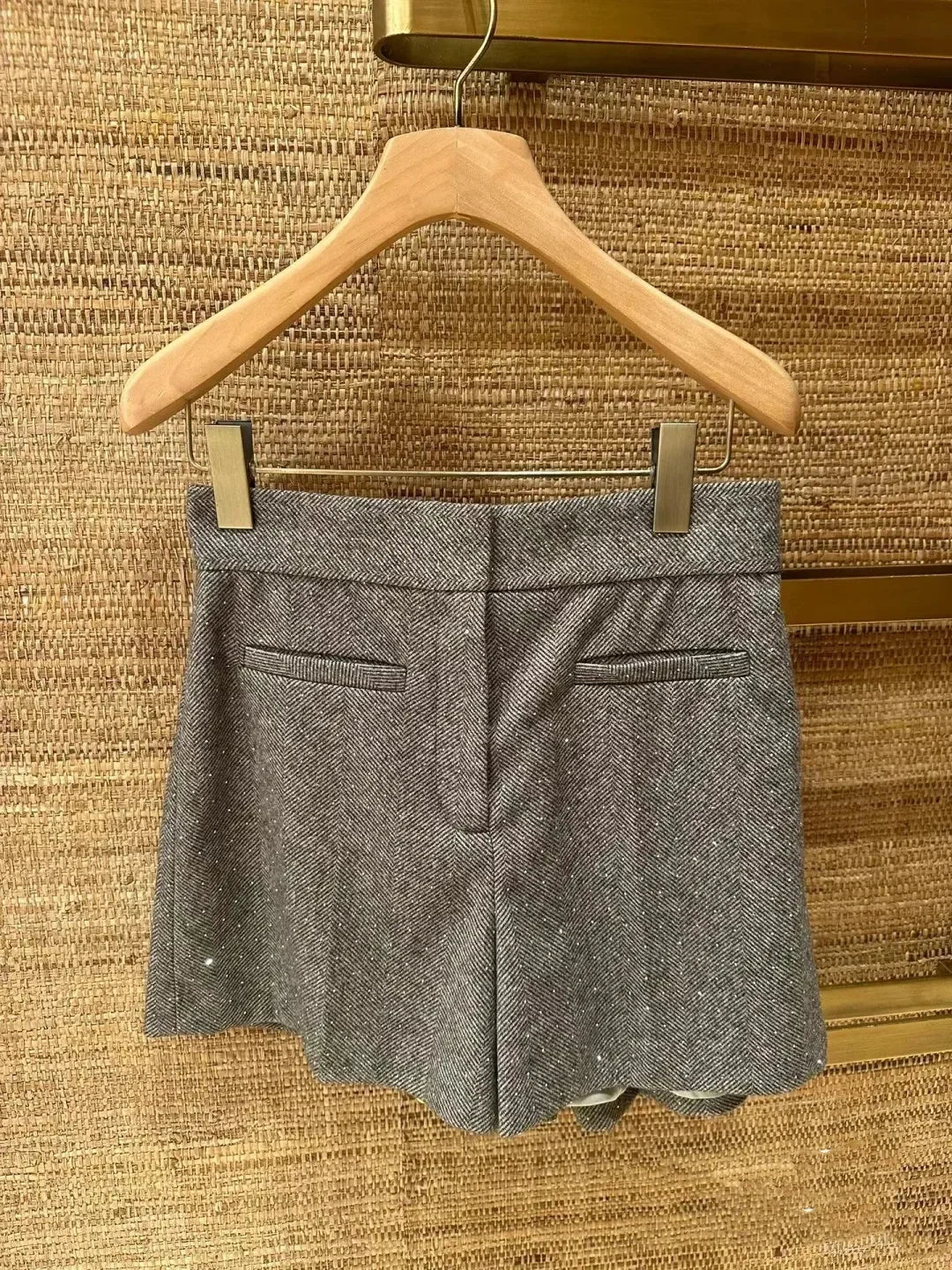 VILZSTUDIOS Chic Diamond Decoration High Waist Mini Skirt