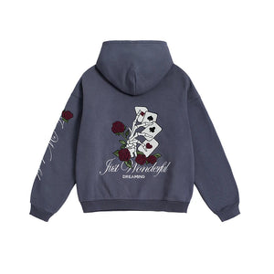 VILZSTUDIOS Vintage Washed Embroidery Boxy Hoodies