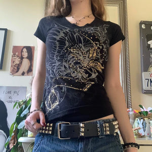 VILZSTUDIOS Rhinestone Fairy Grunge Vintage T-Shirt
