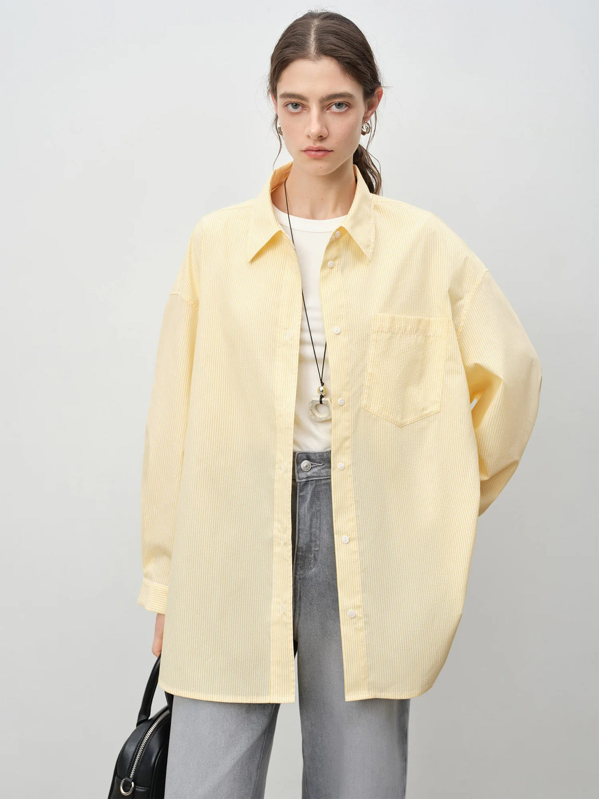 VILZSTUDIOS Oversized Striped Long Sleeve Shirt