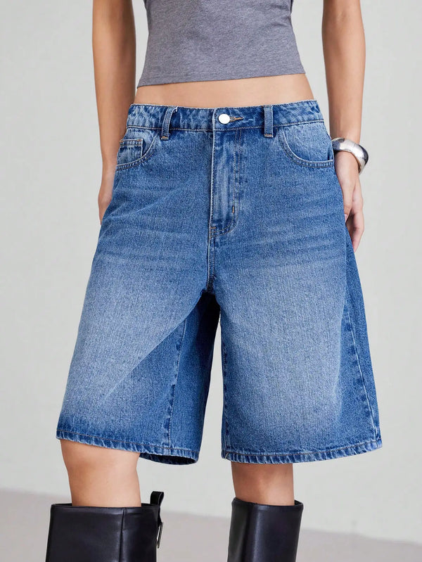 High Waisted Slimming Denim Shorts