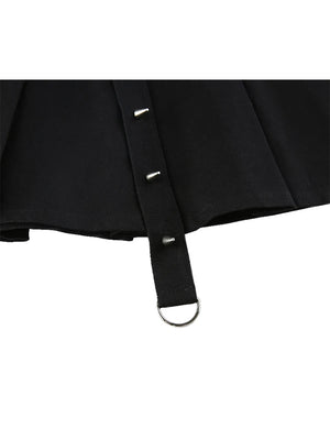 VILZSTUDIOS Chic Pleated Gothic Mini Skirt 2023