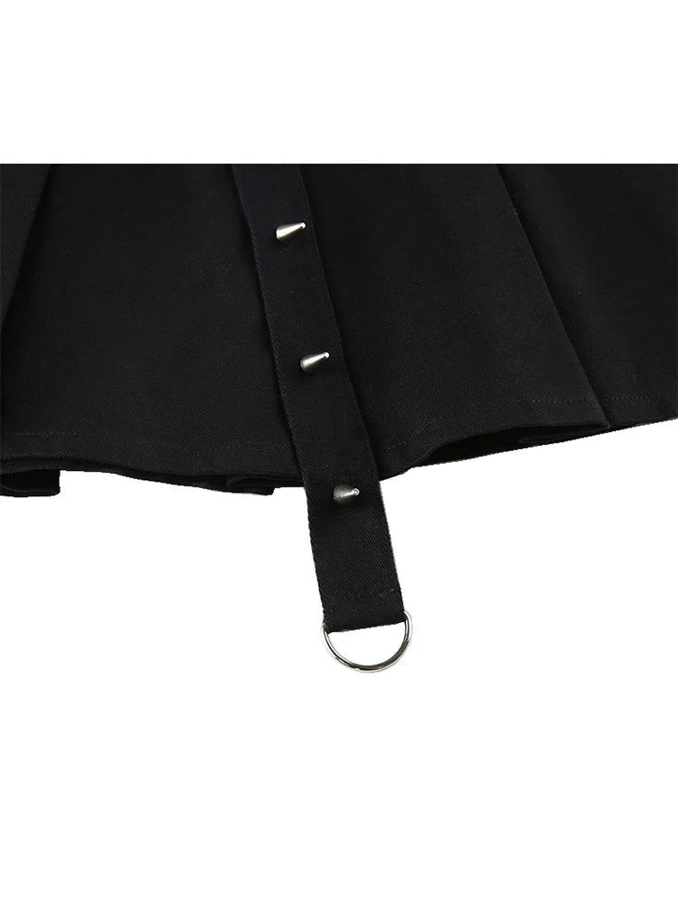 VILZSTUDIOS Chic Pleated Gothic Mini Skirt 2023