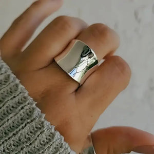 VILZSTUDIOS Irregular Geometric Wave Shaped Adjustable Ring