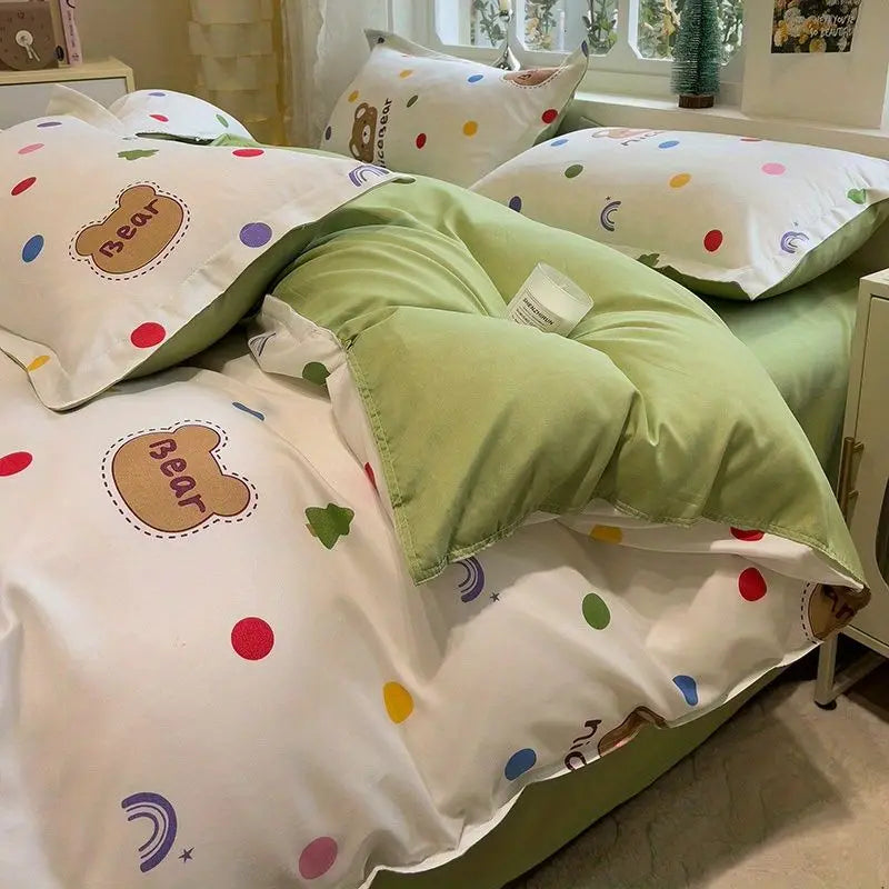 VILZSTUDIOS Adorable Zipper Duvet Cover Bedding Set