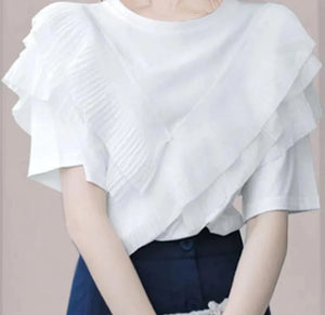 VILZSTUDIOS Vibrant Ruffled Summer Blouse