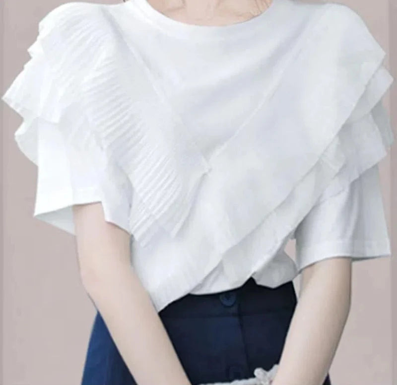 VILZSTUDIOS Vibrant Ruffled Summer Blouse