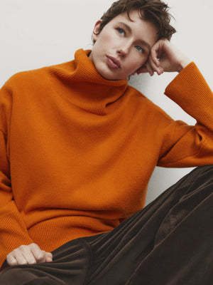 VILZSTUDIOS Orange Slouchy Wool Blend Sweater