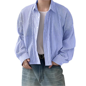 VILZSTUDIOS Cropped Striped Long Sleeve Shirt