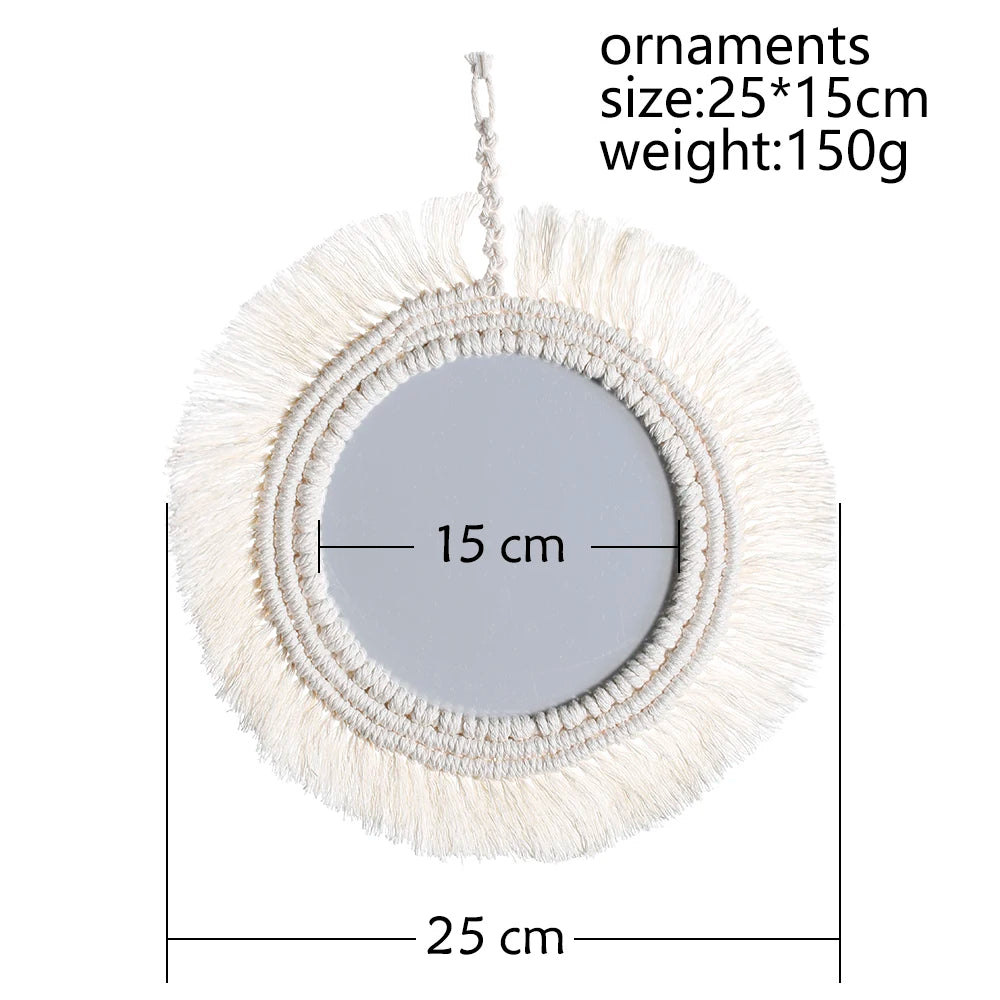 VILZSTUDIOS Macrame Mirror Wall Decoration Boho Home Decor Mirrors for Bedroom Wall Mirrors for Living Room Baby Room Decoration Nursery